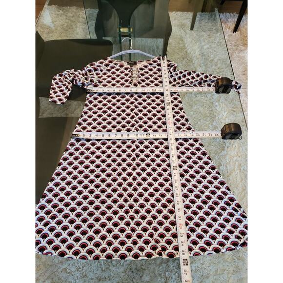 MSK Women's Multicolor Polyester Round Neck Long Sleeve Knee Length Dress Small - Picture 12 of 13